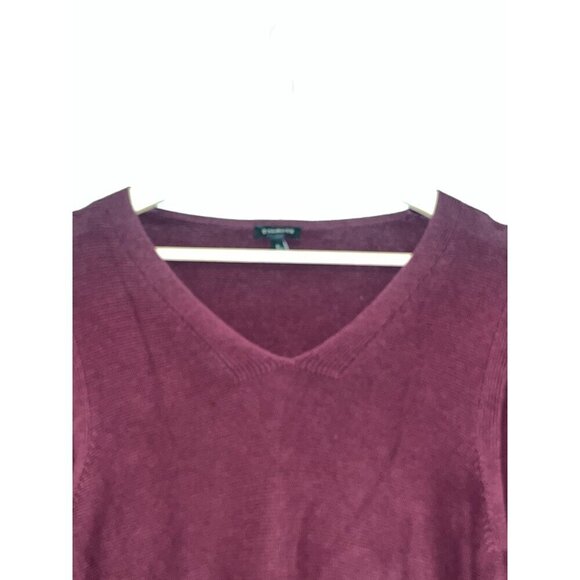 Talbots Burgundy V-Neck Long Sleeve Knit Pullover Sweater Women's Size L - Picture 2 of 9